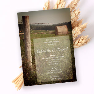 Green Pastures Country Wedding Rehearsal Dinner Invitation