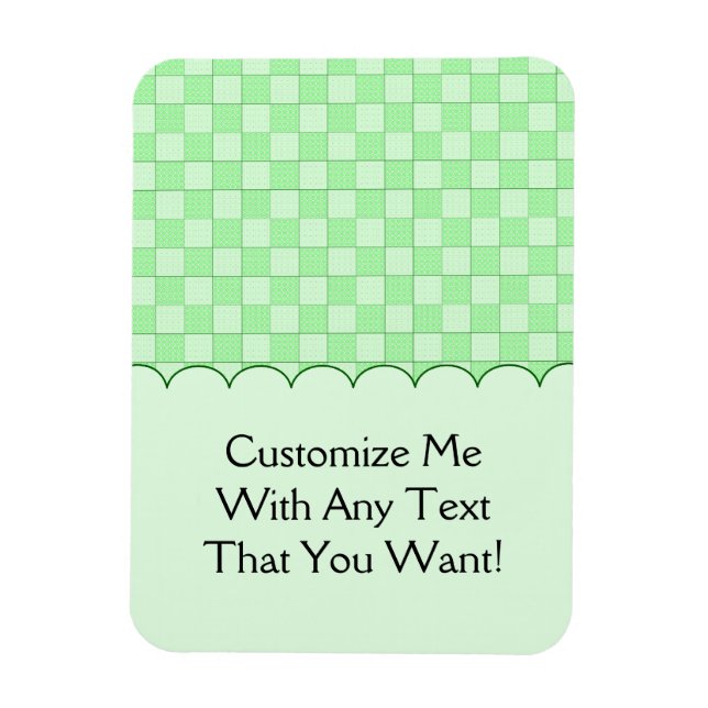 Green Patchwork Pattern Magnet (Vertical)