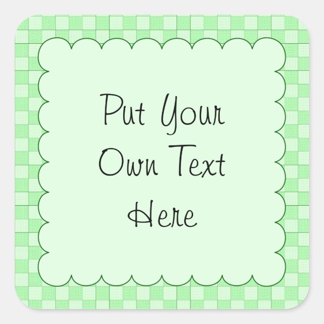 Green Patchwork Pattern Square Sticker (Front)