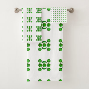 Green Pattern Bath Towel Set