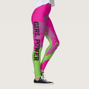 Green Pattern Custom Sports and Fitness Leggings