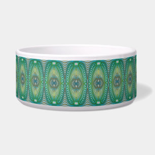 Green pattern dog bowl - Deck 8 Swirl