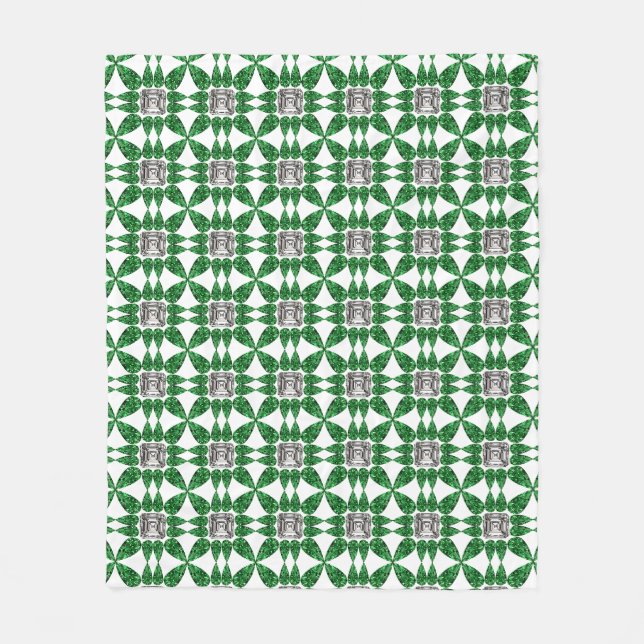 Green Pattern Fleece Blanket (Front)