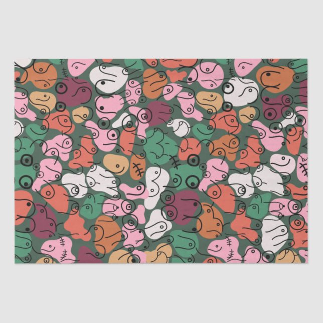 green pattern fun  tissue paper (Front)