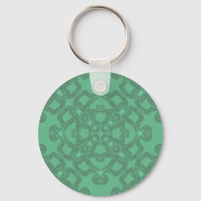 Green pattern keychain (Front)