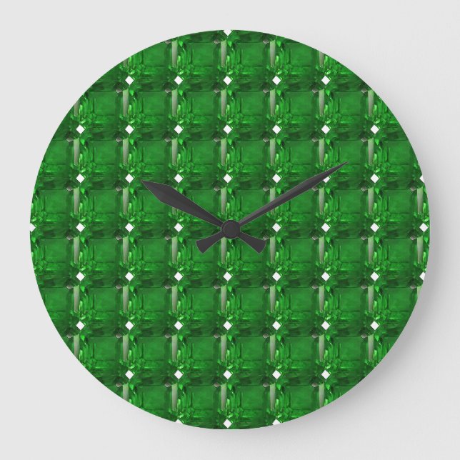 Green Pattern Large Clock (Front)