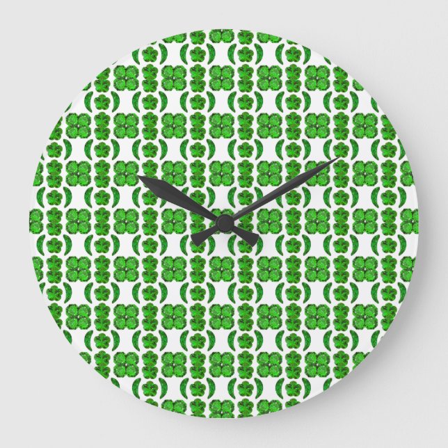 Green Pattern Large Clock (Front)
