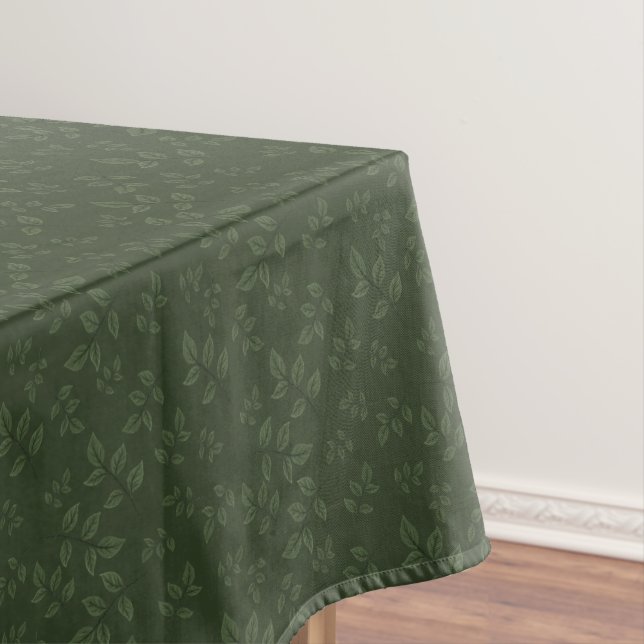 Green  pattern leaves  elegant stylish tablecloth (In Situ)