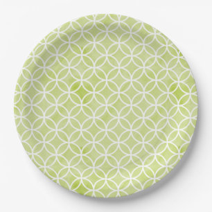 Green Pattern Paper Plate