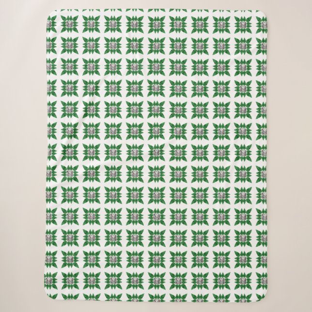 Green Pattern Sherpa Blanket (Front)