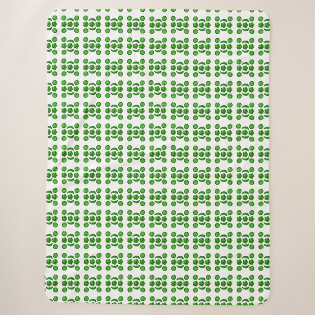 Green Pattern Sherpa Blanket (Front)