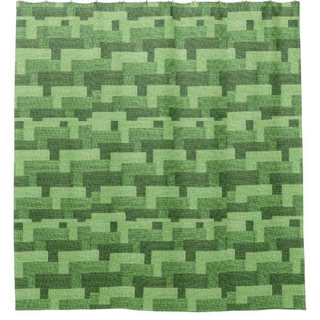 Green Pattern Shower Curtain (Front)