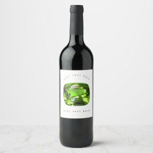 Green Pattern Wine Label