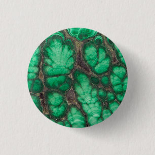 Green Patterned Malachite 1 Inch Round Button