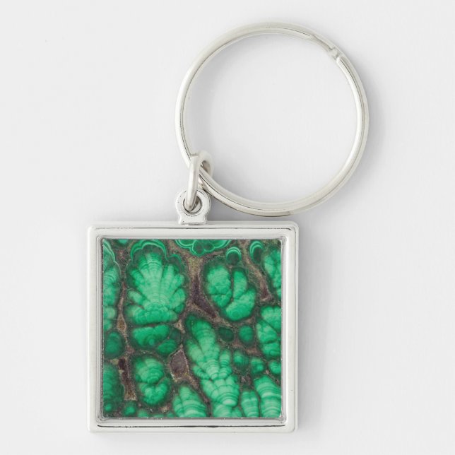 Green Patterned Malachite Keychain (Front)