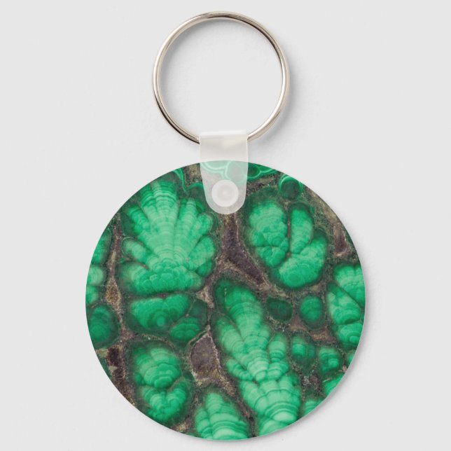Green Patterned Malachite Keychain (Front)
