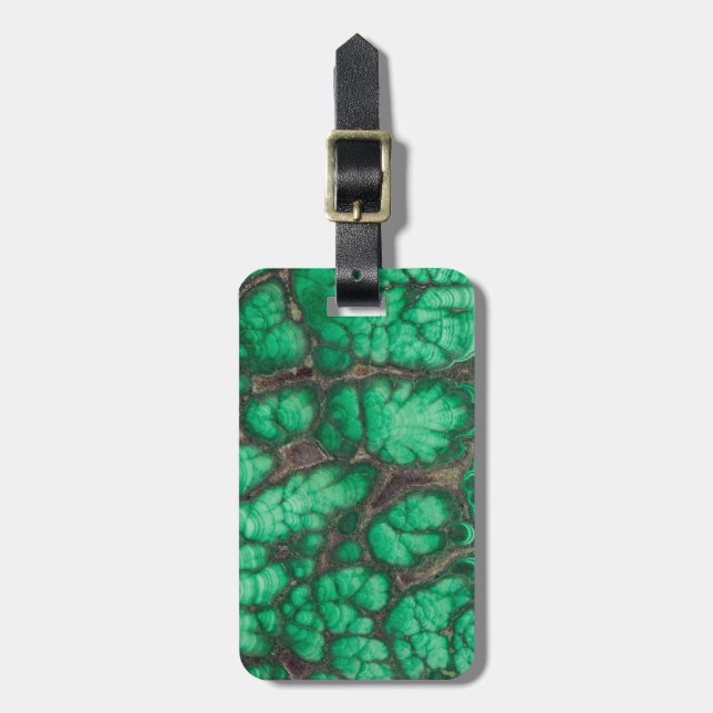 Green Patterned Malachite Luggage Tag (Front Vertical)