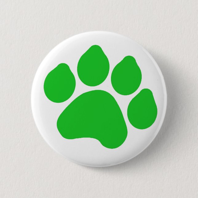Green Paw Print Button (Front)