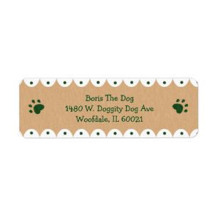 Green Paws Small Address Labels