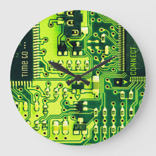 Green PCB board, electronic parts printed circuit Large Clock
