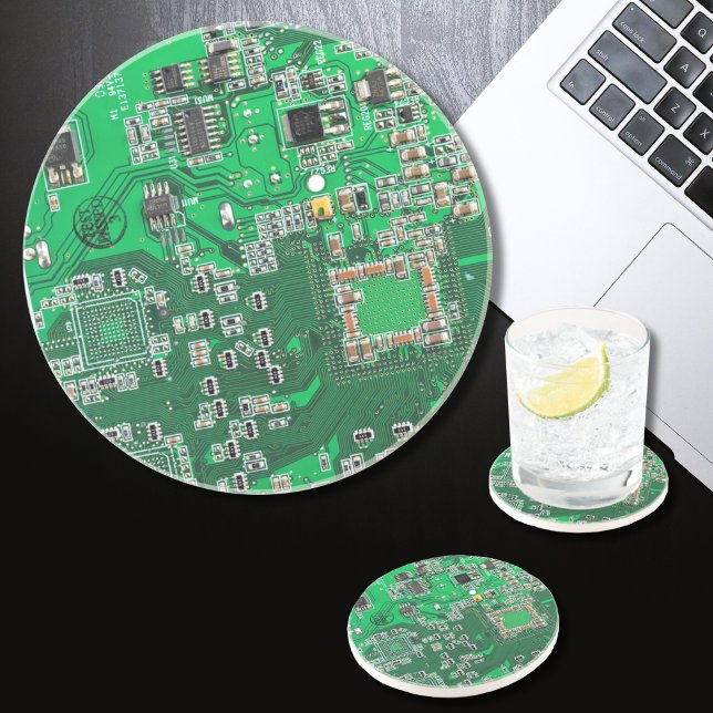 Green PCB Circuit Board Design for IT Pros Coaster (Creator Uploaded)
