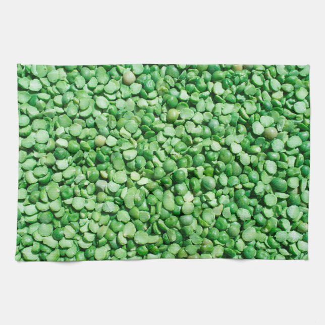 Green pea background kitchen towel (Horizontal)