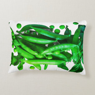 Green Pea Pods Are the Center of Attention on This Accent Pillow