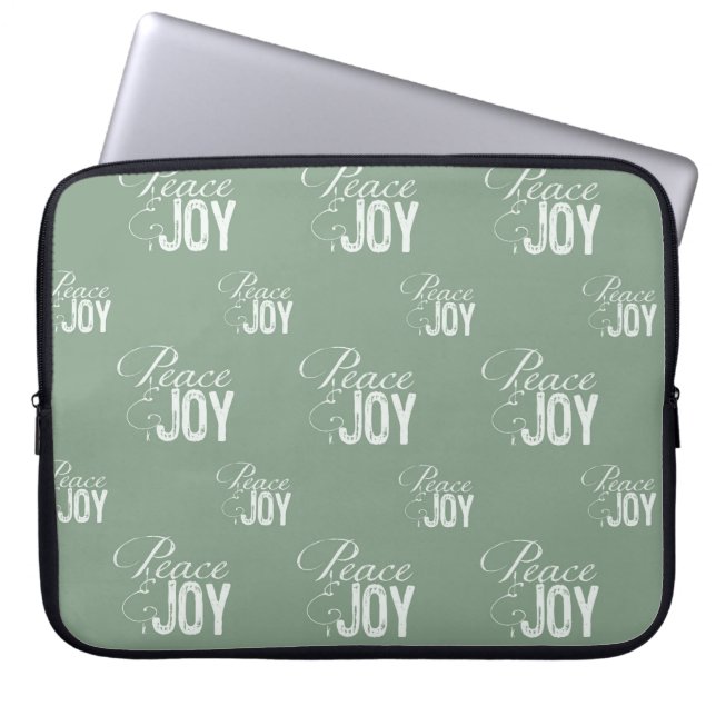 Green Peace and Joy Laptop Sleeve (Front)
