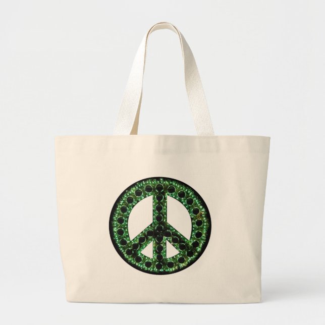 Green Peace Large Tote Bag (Front)
