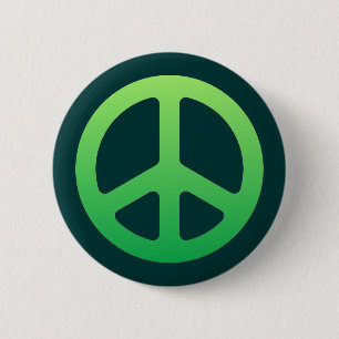 Green Peace Sign 2 Inch Round Button