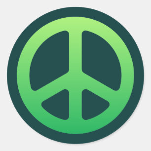 Green Peace Sign Classic Round Sticker