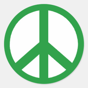 Green Peace Sign Classic Round Sticker