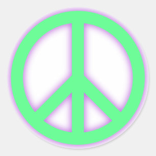 Green Peace Sign Classic Round Sticker