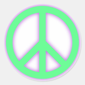 Green Peace Sign Classic Round Sticker