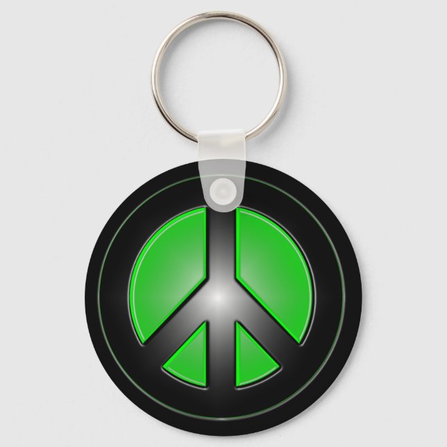 green peace sign keychain (Front)