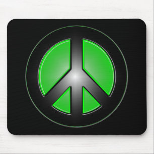 green peace sign mouse pad