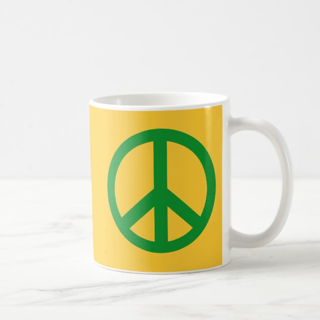 Green Peace Sign Products Coffee Mug (Right)