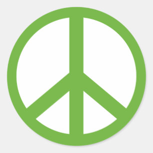 Green Peace Sign Symbol Classic Round Sticker