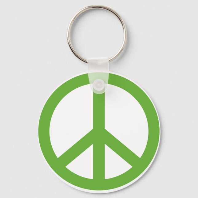 Green Peace Sign Symbol Keychain (Front)