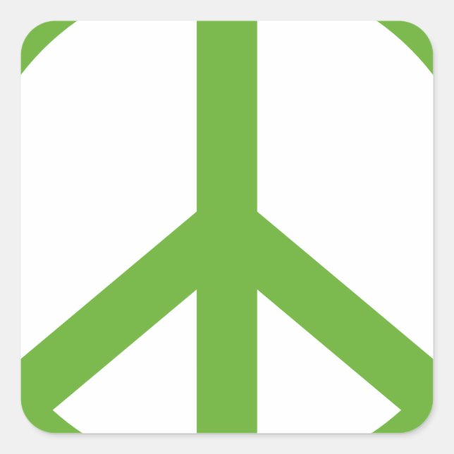 Green Peace Sign Symbol Square Sticker (Front)