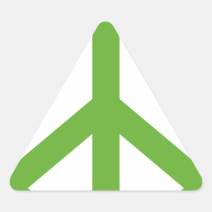 Green Peace Sign Symbol Triangle Sticker