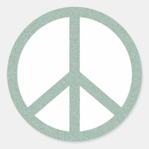 Green Peace Symbol Classic Round Sticker