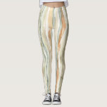 Green Peach Cream Stripes Leggings<br><div class="desc">Green Peach Cream Stripes</div>