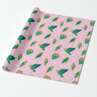 Green Peach Faced Lovebird Wrapping Paper