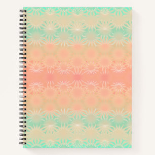Green, Peach, Melon and Coral Geometric Notebook