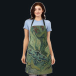 Green Peacock (Emperor) Moth by Vincent van Gogh Apron<br><div class="desc">Great Peacock Moth or Emperor Moth by Vincent van Gogh is a vintage fine art post impressionism nature painting. A giant Emperor Moth is flying among the flowers and plants in a backyard garden. Van Gogh used butterflies in his works as a symbol of hope. The Death's Head Moth is...</div>