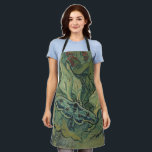 Green Peacock (Emperor) Moth by Vincent van Gogh Apron<br><div class="desc">Great Peacock Moth or Emperor Moth by Vincent van Gogh is a vintage fine art post impressionism nature painting. A giant Emperor Moth is flying among the flowers and plants in a backyard garden. Van Gogh used butterflies in his works as a symbol of hope. The Death's Head Moth is...</div>