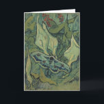 Green Peacock (Emperor) Moth by Vincent van Gogh Card<br><div class="desc">Great Peacock Moth or Emperor Moth by Vincent van Gogh is a vintage fine art post impressionism nature painting. A giant Emperor Moth is flying among the flowers and plants in a backyard garden. Van Gogh used butterflies in his works as a symbol of hope. The Death's Head Moth is...</div>