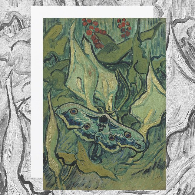 Green Peacock (Emperor) Moth by Vincent van Gogh Invitation (Creator Uploaded)