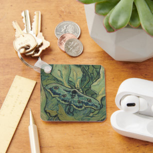 Green Peacock (Emperor) Moth by Vincent van Gogh Keychain